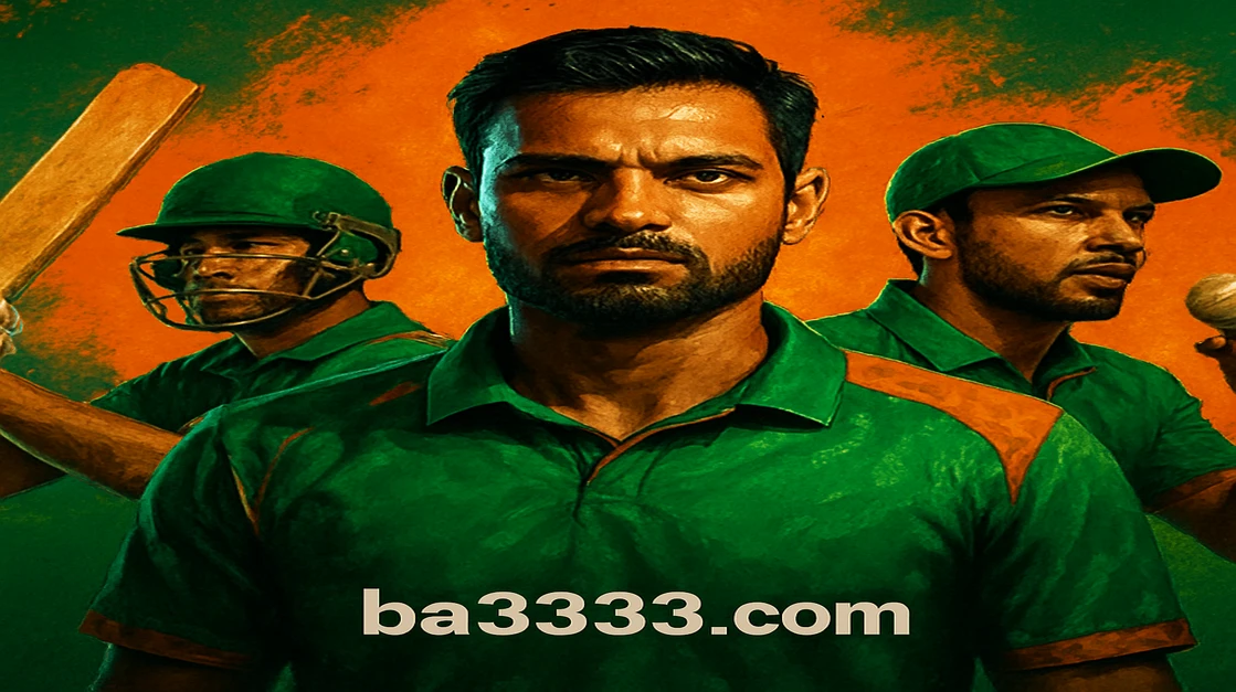 বাংলাদেশ ক্রিকেট দল মাঠে নড়াচড়া করছে, স্ক্রিনে ba333 গেমিং অপশনসমূহ এবং লাইভ ম্যাচ পরিসংখ্যান প্রদর্শিত হচ্ছে।